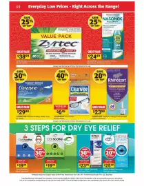 Cincotta Chemist catalogue Page 12: Clearwipe Lens Cleaner €6,49, Rhinocort Hayfever & Allergy Extra Strength €23,99