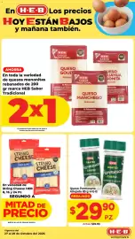 Folleto HEB Página 3: H-E-B Grated Parmesan Cheese €29,90, HEB Sabor Tradicional