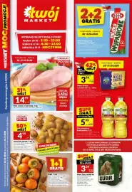 Twój Market gazetka tydzień 44 Strona 1: Filet z piersi z kurczaka €14,99, Kaki €2,49