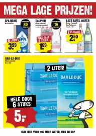 Dirck 3 folder week 44 Pagina 14: Dalphin mineraalwater koolzuurhoudend €1,69, Acqua Panna of San Pellegrino €2,50