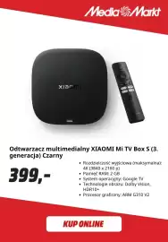 Media Markt gazetka tydzień 44 Strona 3: Odtwarzacz multimedialny Xiaomi Mi Tv Box S (3. generacja) czarny €399,00
