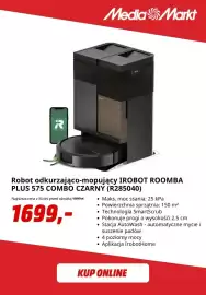 Media Markt gazetka tydzień 44 Strona 9: Robot odkurzająco-mopujący iRobot Roomba Plus 575 Combo czarny R285040 €1.699,00