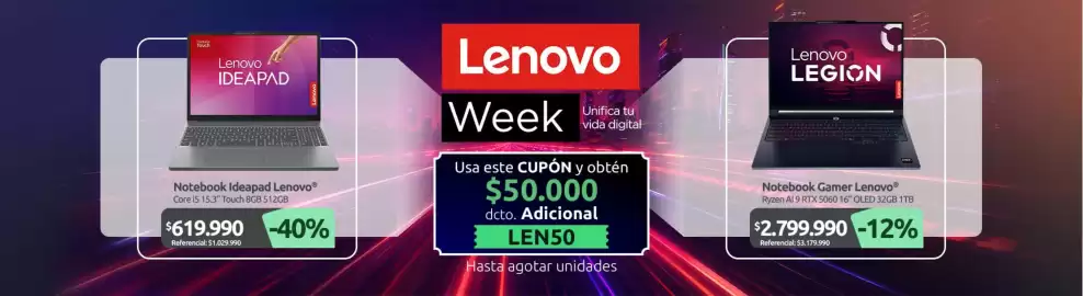 Catálogo PC Factory Página 1: Lenovo - notebook ideapad €619.990,00