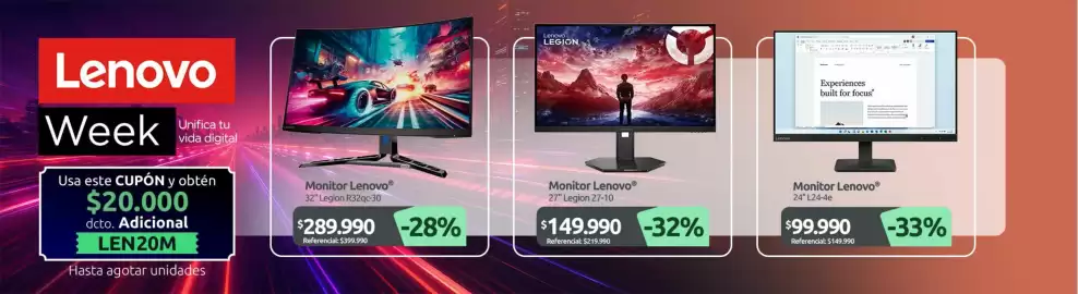 Catálogo PC Factory Página 2: Lenovo - monitor €289.990,00