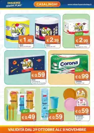 Volantino Mister Risparmio Pagina 6: Corona Tovaglioli 2 veli €0,99, Setahome cucchiaini, forchette, coltelli €0,49