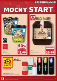 Kaufland gazetka tydzień 44 Strona 63: Lody Cookie Dough Ben & Jerry's €15,99, Miód wielokwiatowy Apis €29,99