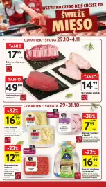 Intermarche gazetka tydzień 44 Strona 16: Kurczak Zagrodowy z podrobami €16,99, Udziec wołowy bez kości €49,99