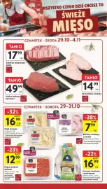Intermarche gazetka tydzień 44 Strona 16: Kurczak Zagrodowy z podrobami €16,99, Udziec wołowy bez kości €49,99