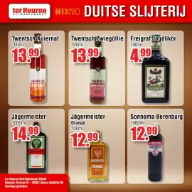 Ter Huurne Holland Markt folder Pagina 17: Twentsch Zwiegöllie €13,99, Freigraf Jagdlikör €4,99