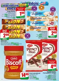 Dino gazetka tydzień 44 Strona 6: Baton Lion €2,99, Drops Mentos €1,99
