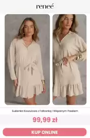 Renee magazyn tydzień 44 Strona 3: Sukienka Koszulowa z Falbanką i Wiązanym Paskiem €99,99