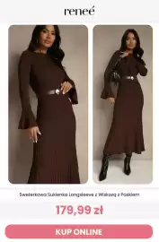 Renee magazyn tydzień 44 Strona 5: Sweterkowa Sukienka Longsleeve z Wiskozą z Paskiem €179,99