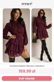 Renee magazyn tydzień 44 Strona 9: Koronkowa Sukienka Taliowana z Falbankami €159,99