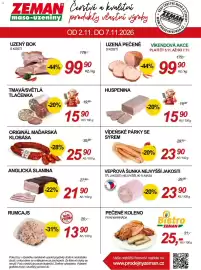ZEMAN leták týden 45 Strana 2: Maďarská klobása €25,90, Vepřová šunka nejvyšší jakosti €23,90