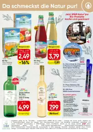 Spar Flugblatt Seite 4: Spar Natur pur Bio-Sirup €3,79, SPAR Natur pur Bio-Pfefferminz-Tee €2,49