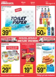ABC Lavpris tilbudsavis uge 44 Side 1: Supersoft Toiletpapir €39,98, Fun eller Scoop Saftvand €50,00
