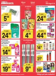 ABC Lavpris tilbudsavis uge 44 Side 13: Klare Affaldssække €9,98, Cattia Kattegrus Spring Fresh €24,98