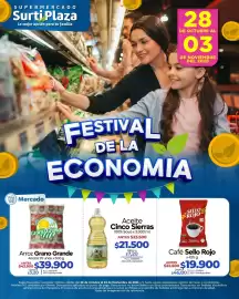 Catálogo Supermercados Surtiplaza semana 44 Página 1: Café Sello Rojo €19.900,00, Aceite Cinco Sierras €21.500,00