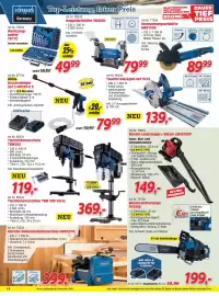 Zgonc Flugblatt Seite 14: Werkzeugkoffer TB170 €49,99, Benzin-Laubsauger/-bläser LBH3500P €149,00
