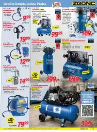 Zgonc Flugblatt Seite 19: Drucklufttrommel erba €79,99, Reifenfüller mit Manometer professionell erba €19,99