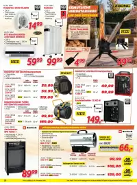 Zgonc Flugblatt Seite 20: PTC-Wandheizlüfter BCWill26 €59,99, Einhell Gasheizofen BFO 4200/1 €89,99