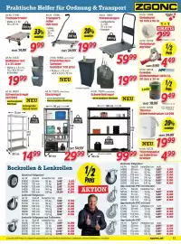 Zgonc Flugblatt Seite 21: Transportroller €9,99, Plateauwagen €59,99