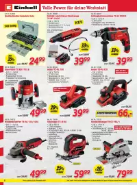 Zgonc Flugblatt Seite 8: Schleif- und Gravur-Werkzeug TC-MT 150 E Einhell €39,99, Multischleifer-Zubehör-Satz €24,99