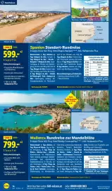 Lidl Reisen Prospekt Seite 14: Spanien Standort-Rundreise €599,00, Mallorca Rundreise zur Mandelblüte €799,00