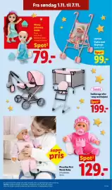 Lidl tilbudsavis uge 45 Side 25: Disney prinsessedukke €79,00, Dukkevogn eller -seng med højstol €199,00