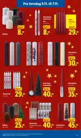 Lidl tilbudsavis uge 45 Side 35: Kalenderlys med kronetop €8,00, Røde kronelys €29,00