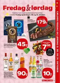 Kvickly tilbudsavis uge 44 Side 3: Smirnoff Vodka, Captain Morgan, Gordon's Gin eller Johnnie Walker Red Label Whisky €90,00