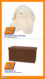 Action folder week 44 Pagina 27: Mini Matters XXL knuffeldier €12,95, Opbergpoef XL €9,95