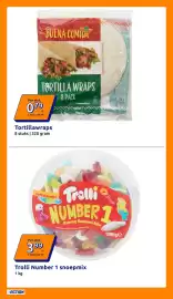 Action folder week 44 Pagina 7: Tortillawraps €0,79, Trolli Number 1 snoepmix €3,99