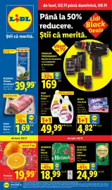 Catalog Lidl săptămâna 45 Pagină 1: Lidl cotlet de porc, fără os €1,69, Milbona Telemea în saramură €39,99