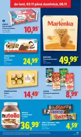 Catalog Lidl săptămâna 45 Pagină 49: Chicko cioccolata cu umplutură €8,99, Ferrero rocher praline €14,49