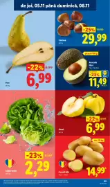 Catalog Lidl săptămâna 45 Pagină 65: Lidl Avocado Hass €11,49, Cartofi albi €14,99