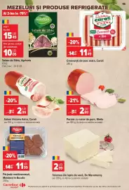 Catalog Carrefour Market săptămâna 44 Pagină 15: Parizer cu carne de porc, Meda €2,80, Caroli Salam Victoria Extra €2,99