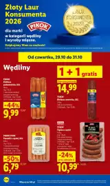 Lidl gazetka Strona 64: Pikok Pure Parówki z szynki, XXL €6,79, Kiełbasa podwawelska, XXL €9,99