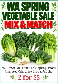 Farmer Jack's catalogue week 44 Page 2: *WA SPRING VEGETABLE SALE MIX & MATCH WA Grown Cos Lettuce, Kale, Spring Onions