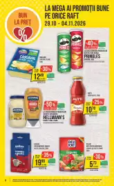 Catalog Mega Image săptămâna 44 Pagină 4: BUN LA PRET % LA MEGA AI PROMOŢII BUNE PE ORICE RAFT 29.10 - 04.11.2026 Hochland
