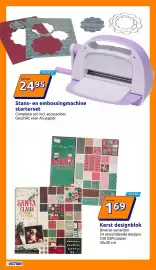 Action folder week 45 Pagina 16: Stans- en embossingmachine starterset €24,95, Kerst designblok €1,69