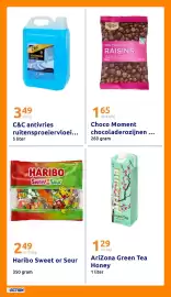 Action folder week 45 Pagina 27: Choco Moment chocoladerozijnen €1,65, C&C antivries ruitensproeiervloeistof €3,49