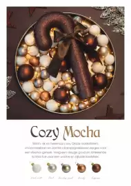 Coppelmans folder week 44 Pagina 6: Cozy Mocha Warm, rijk en helemaal cozy. Diepe mokkatinten, chocoladebruin en zachte