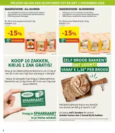Horta folder Pagina 3: Bloem voor Maya brood €7,78, All-in mix oergranen brood €9,18