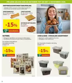 Horta folder Pagina 5: Nutribel amandelmee €6,42, Confituurtart €6,76