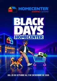 Catálogo Homecenter semana 44 Página 1: HOMECENTER® SODIMAC Corona BLACK DAYS HOMECENTER DEL 28 DE OCTUBRE AL 2 DE DICIEMBRE
