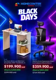 Catálogo Homecenter semana 44 Página 4: BONNO SILLA ESCRITORIO ERGONOMICA NEGRO CON CABECERO NIZA SSL BONNO €359.900,00