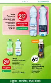 Żabka gazetka tydzień 44 Strona 57: Woda Primavera €2,30, Jogurt pitny wysokobiałkowy KSW Bakoma €6,99