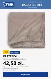 JYSK gazetka tydzień 44 Strona 12: Koc z polaru Krattfiol 200x220 szarobrązowy €42,50