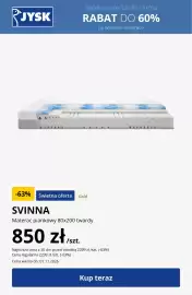 JYSK gazetka tydzień 44 Strona 14: Materac piankowy Svinna 80x200 twardy €850,00